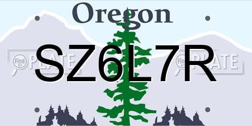 SZ6L7R Oregon License Plate