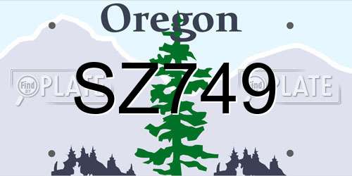 SZ749 Oregon License Plate