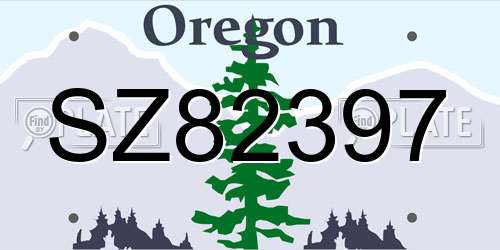 SZ82397 Oregon License Plate