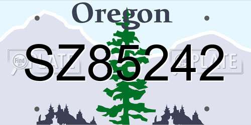 SZ85242 Oregon License Plate