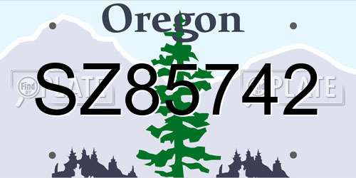 SZ85742 Oregon License Plate