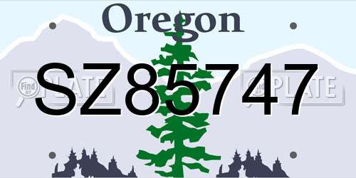 SZ85747 Oregon License Plate