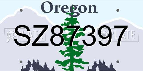 SZ87397 Oregon License Plate