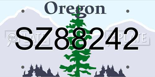 SZ88242 Oregon License Plate