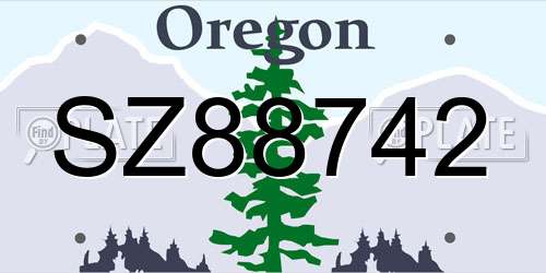 SZ88742 Oregon License Plate