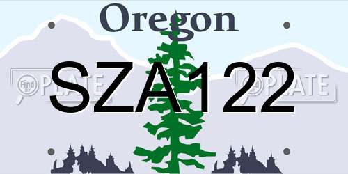 SZA122 Oregon License Plate