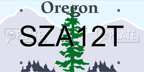 SZA12T Oregon License Plate