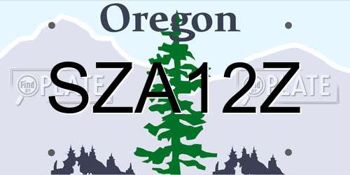 SZA12Z Oregon License Plate