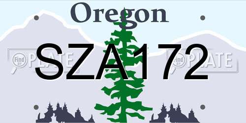 SZA172 Oregon License Plate