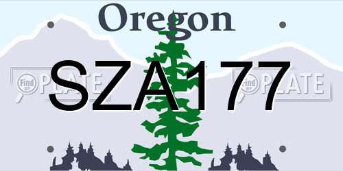 SZA177 Oregon License Plate