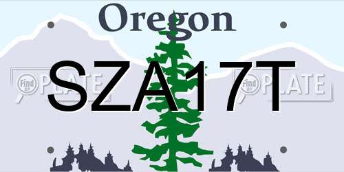 SZA17T Oregon License Plate