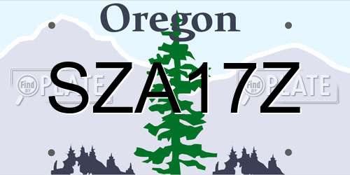 SZA17Z Oregon License Plate