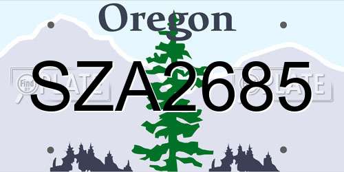 SZA2685 Oregon License Plate
