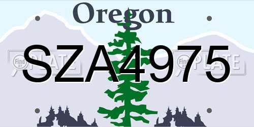 SZA4975 Oregon License Plate