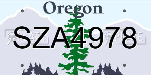 SZA4978 Oregon License Plate