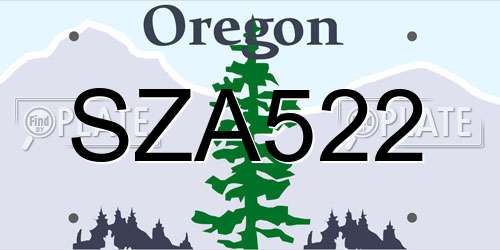 SZA522 Oregon License Plate
