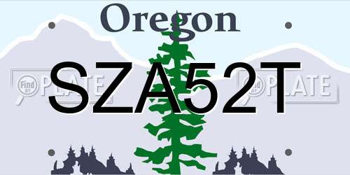 SZA52T Oregon License Plate