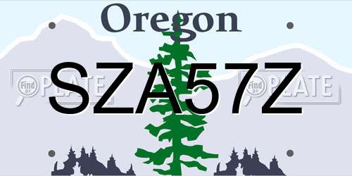 SZA57Z Oregon License Plate
