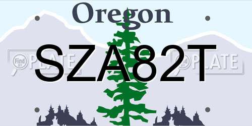 SZA82T Oregon License Plate