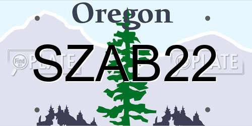 SZAB22 Oregon License Plate
