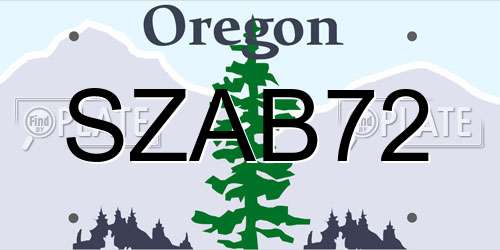 SZAB72 Oregon License Plate