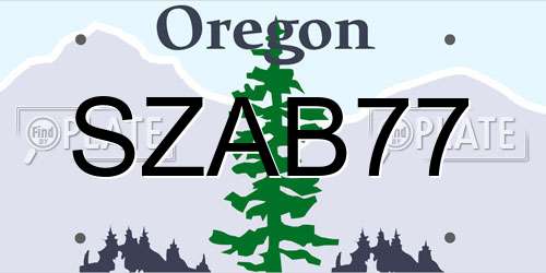 SZAB77 Oregon License Plate