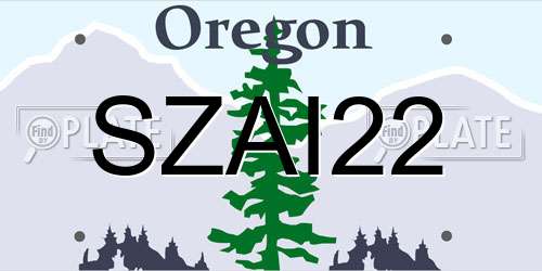 SZAI22 Oregon License Plate