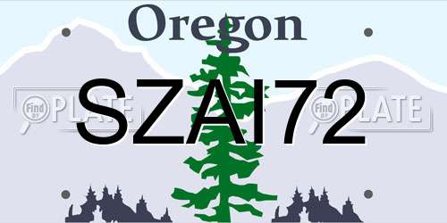 SZAI72 Oregon License Plate