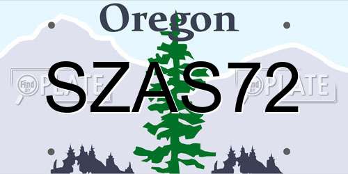 SZAS72 Oregon License Plate