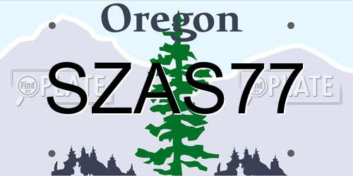 SZAS77 Oregon License Plate