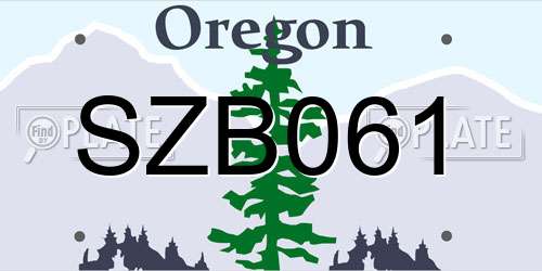 SZB061 Oregon License Plate