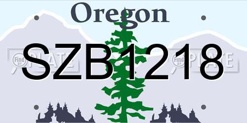SZB1218 Oregon License Plate