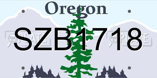 SZB1718 Oregon License Plate