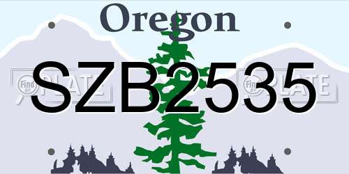 SZB2535 Oregon License Plate