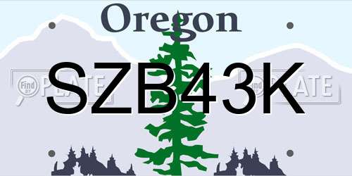 SZB43K Oregon License Plate