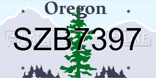 SZB7397 Oregon License Plate