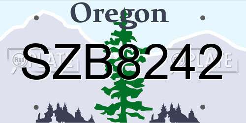 SZB8242 Oregon License Plate