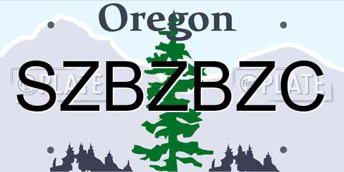 SZBZBZC Oregon License Plate