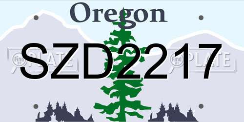SZD2217 Oregon License Plate