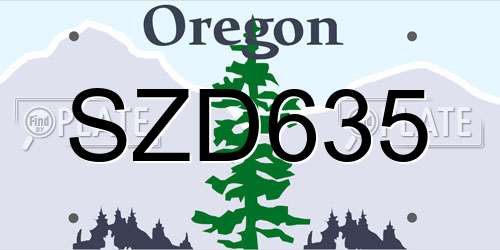 SZD635 Oregon License Plate