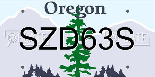 SZD63S Oregon License Plate