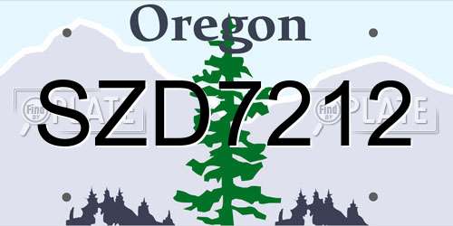 SZD7212 Oregon License Plate