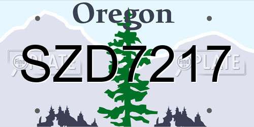 SZD7217 Oregon License Plate