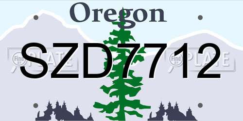 SZD7712 Oregon License Plate