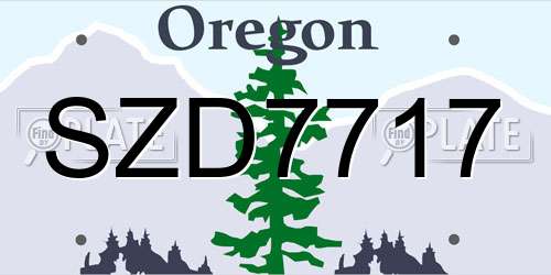 SZD7717 Oregon License Plate