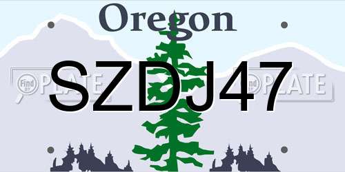 SZDJ47 Oregon License Plate