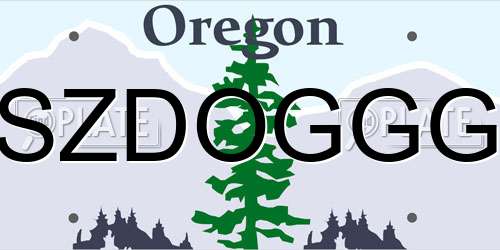 SZDOGGG Oregon License Plate