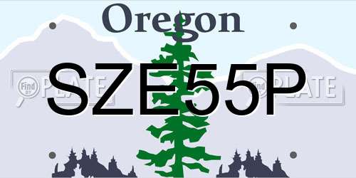 SZE55P Oregon License Plate
