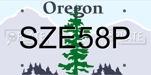 SZE58P Oregon License Plate