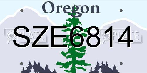 SZE6814 Oregon License Plate